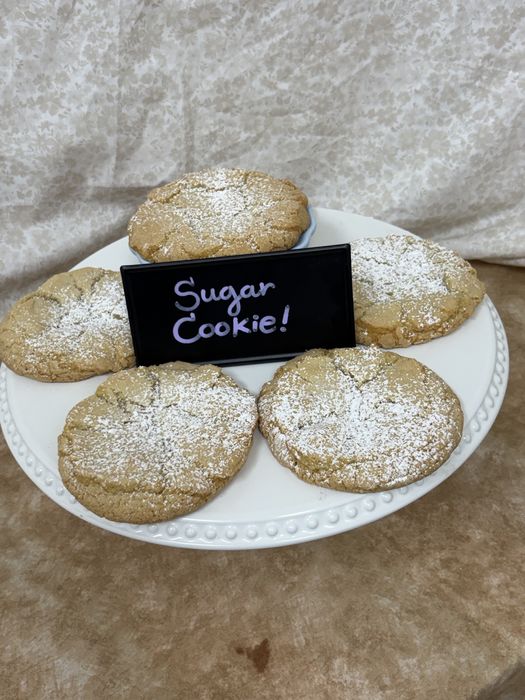 Soft sugar cookies dusted with powdered sugar